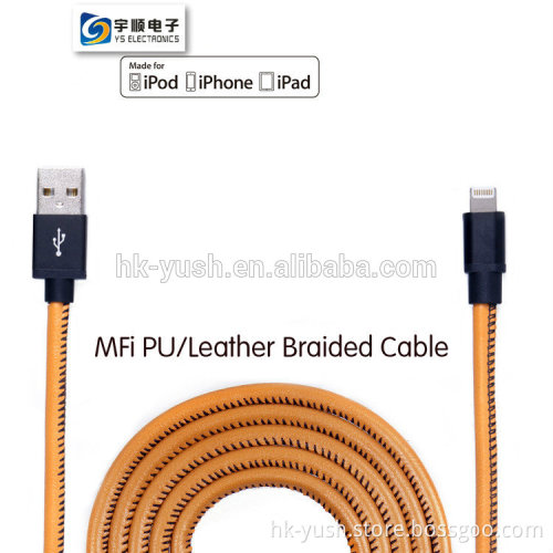 MFi USB Leather Charging And Sync Cable For iphone 6